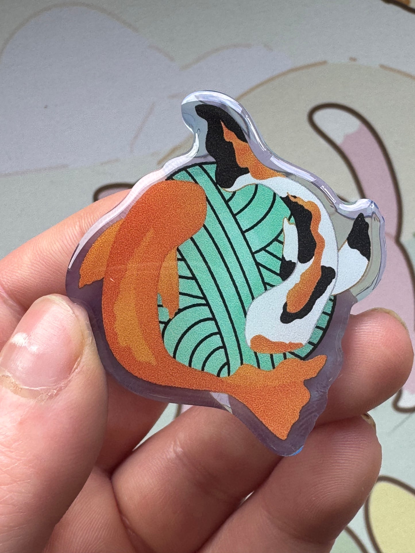 Koi fish acrylic pin