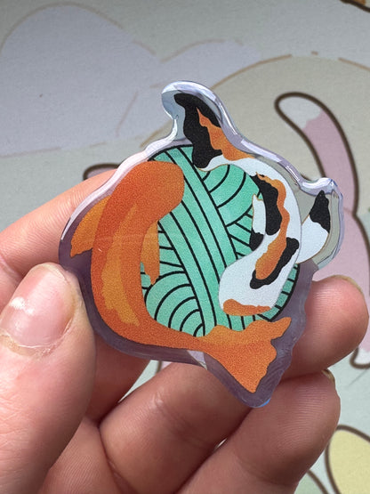 Koi fish acrylic pin