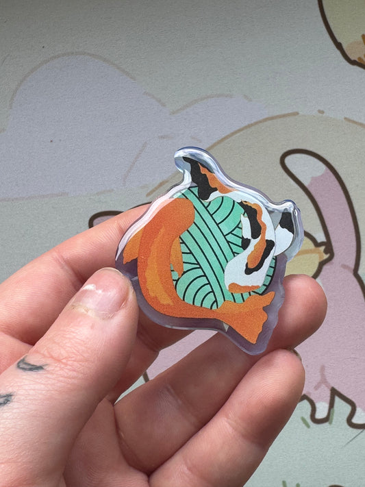 Koi fish acrylic pin