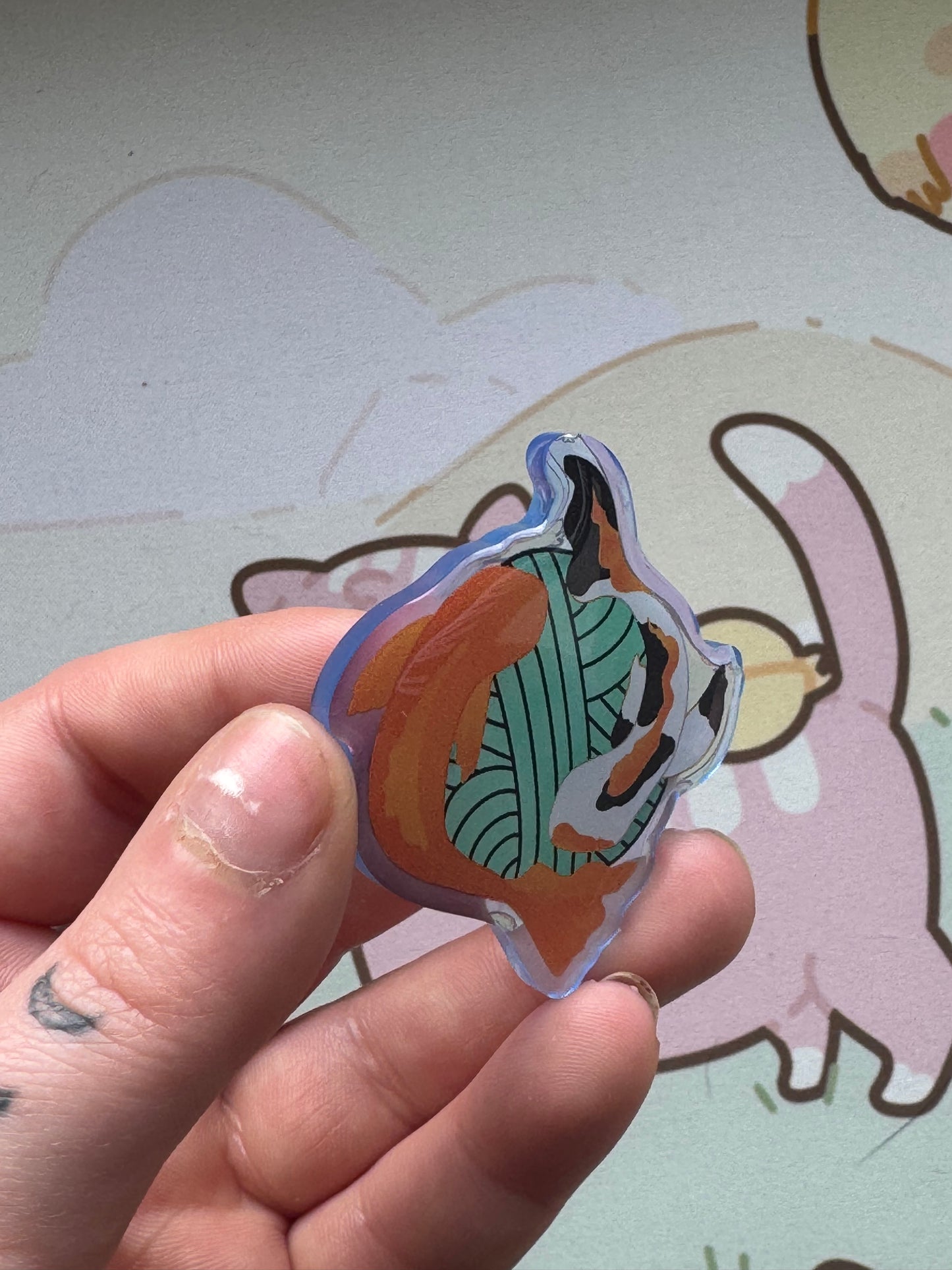 Koi fish acrylic pin