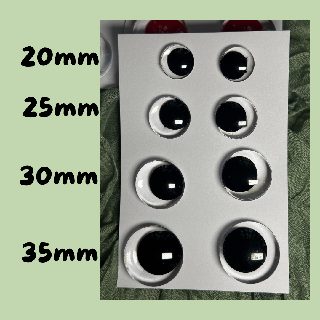 Rainbow SET of hand painted safety eyes 20-35mm