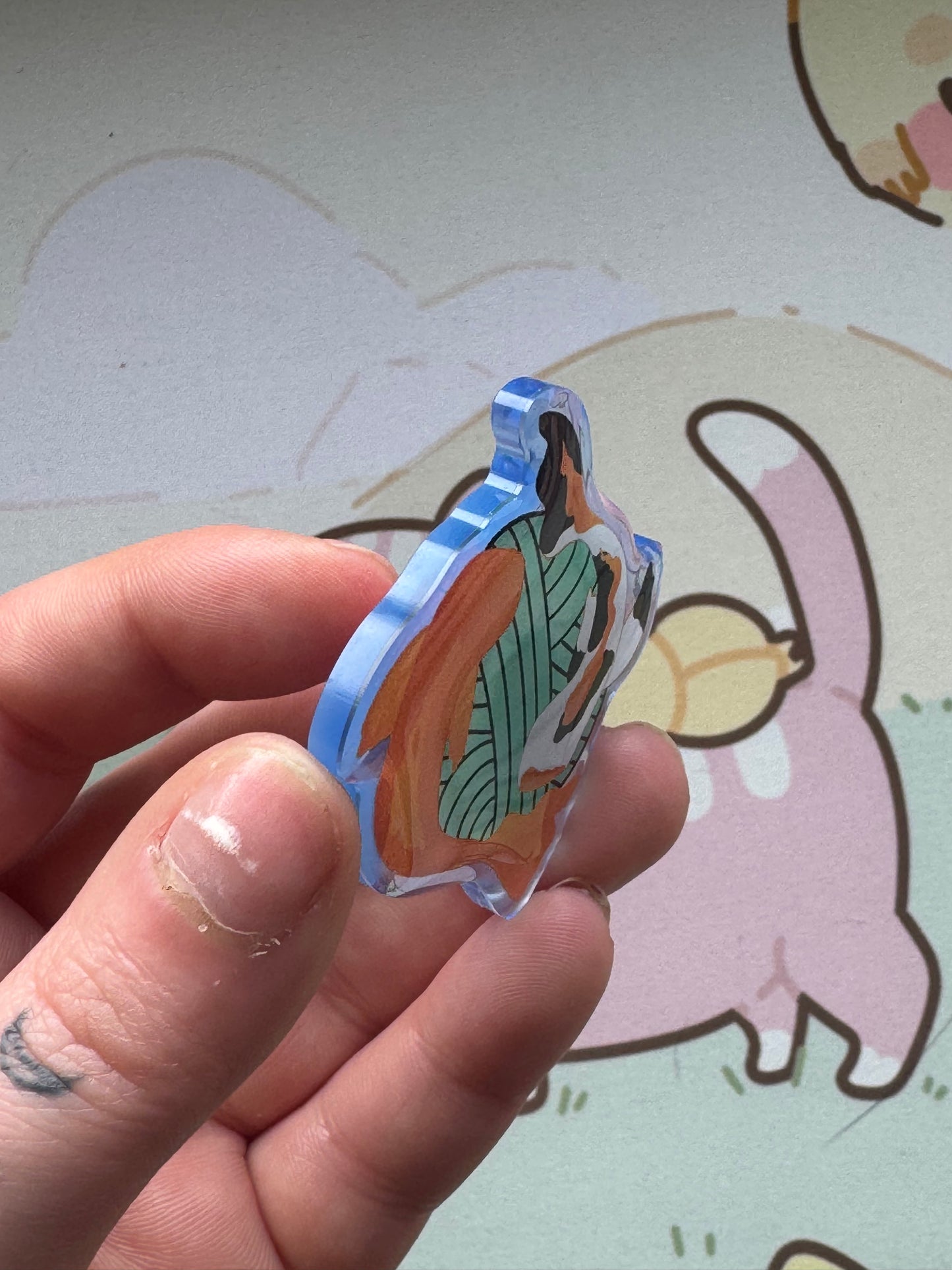 Koi fish acrylic pin
