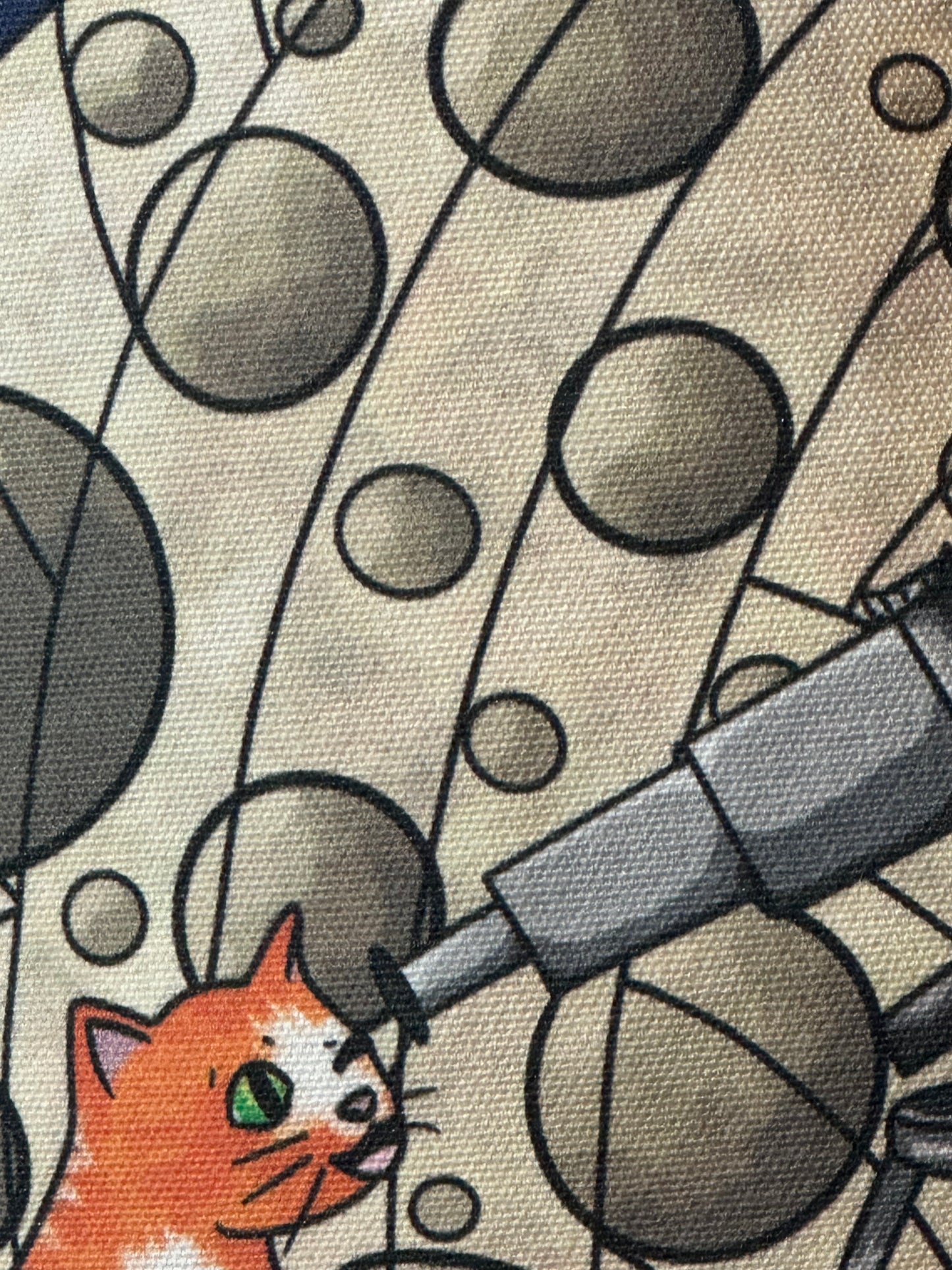 Cat moon-gazing tote bag
