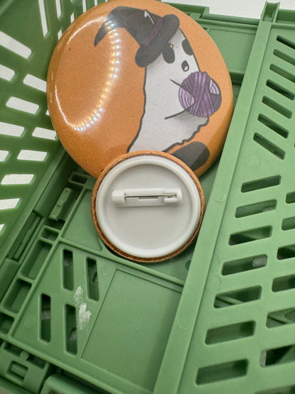 Witch ghost button badge