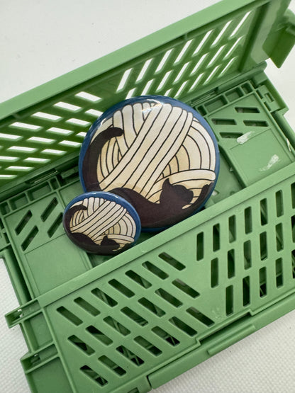 Cat moon button badge