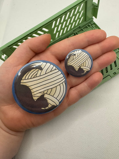 Cat moon button badge