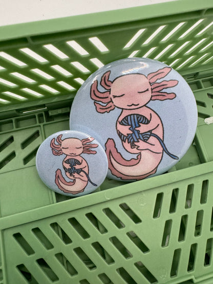 Axolotl button badge