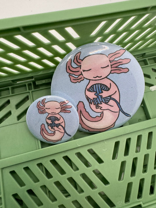 Axolotl button badge