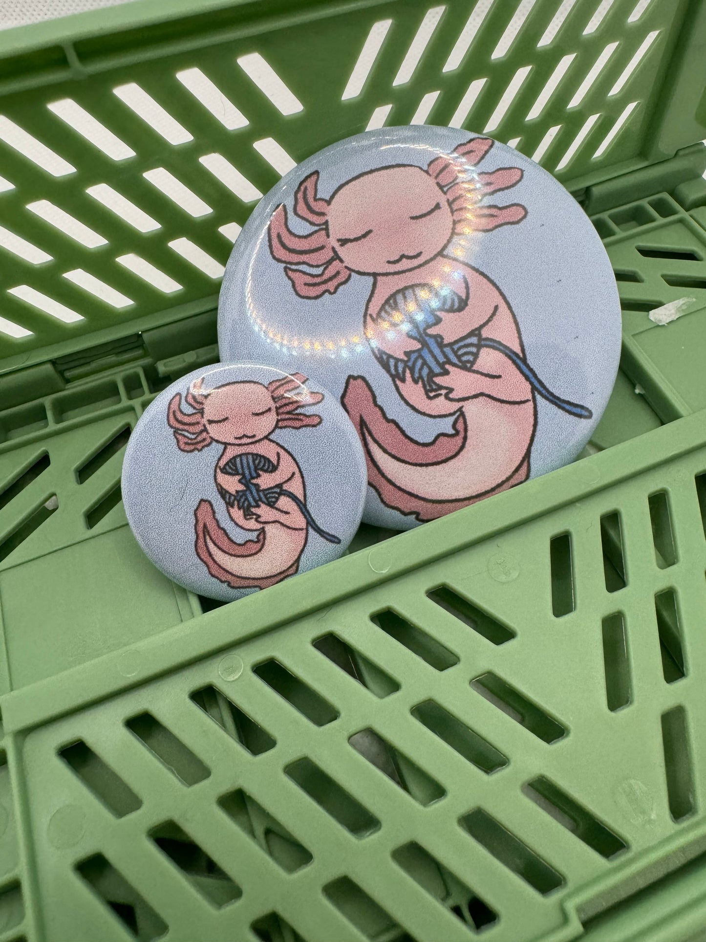 Axolotl button badge