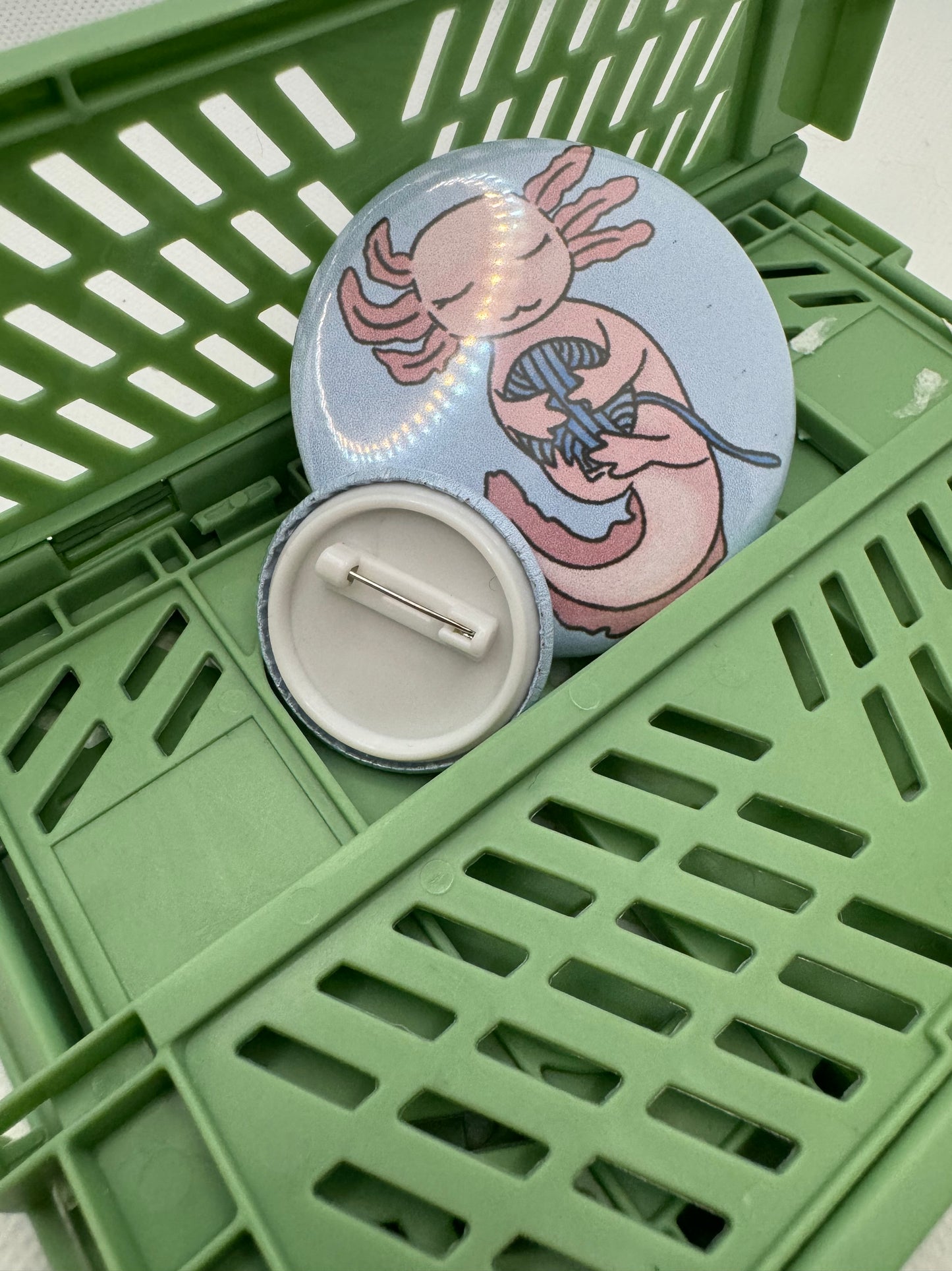 Axolotl button badge