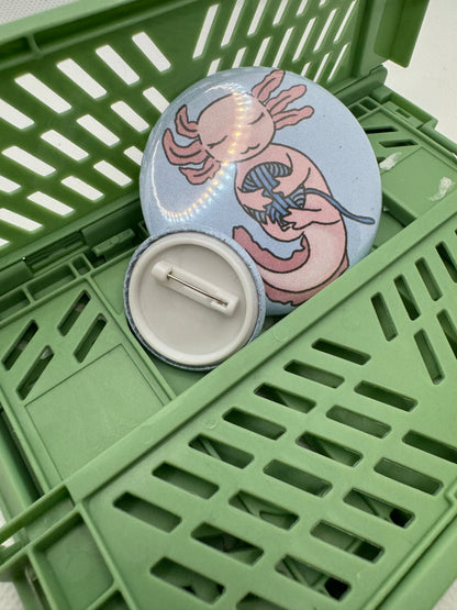 Axolotl button badge