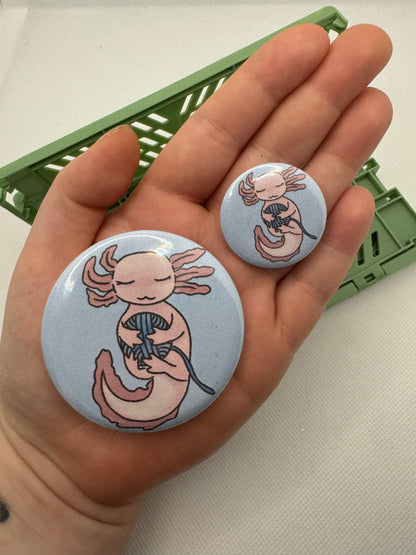 Axolotl button badge