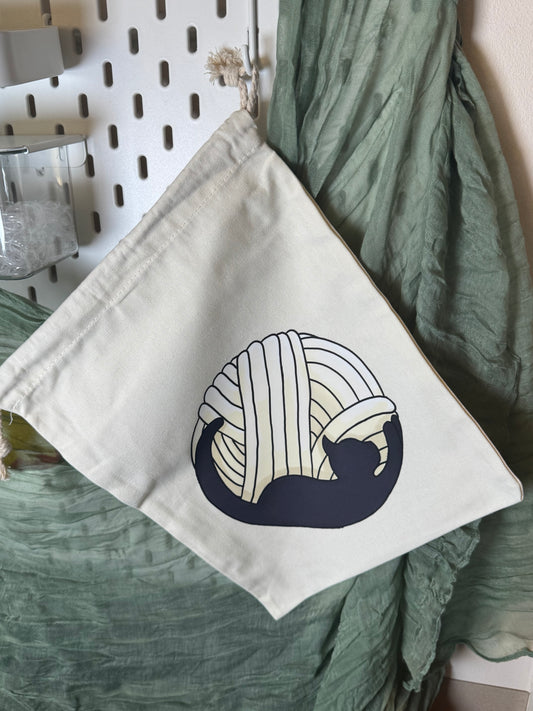 Cat moon project bag- large