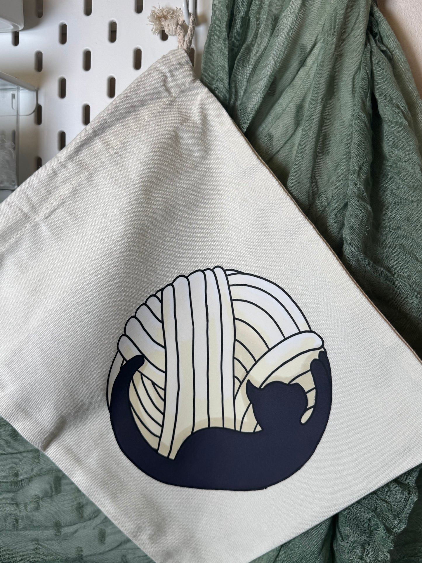 Cat moon project bag- large