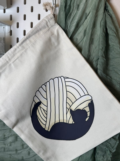 Cat moon project bag- large