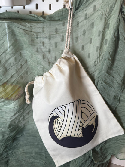 Cat moon project bag- large