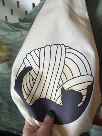 Cat moon project bag- large
