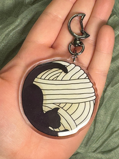 Cat moon keyring