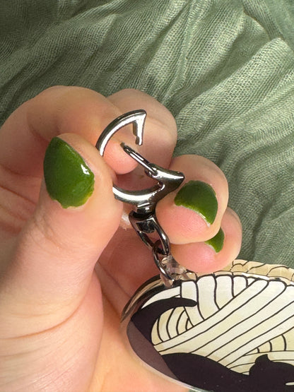 Cat moon keyring