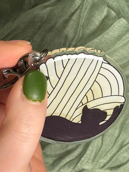 Cat moon keyring