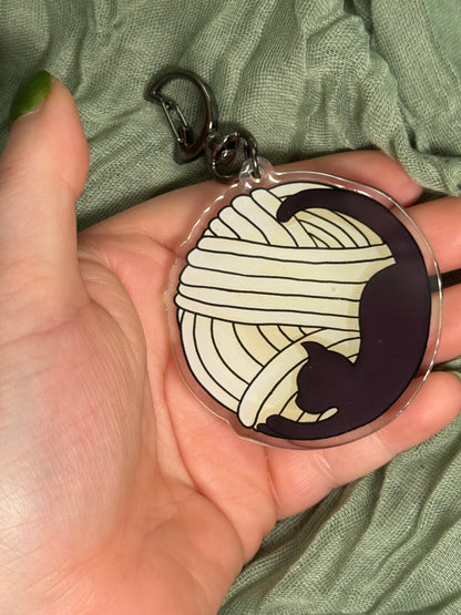 Cat moon keyring