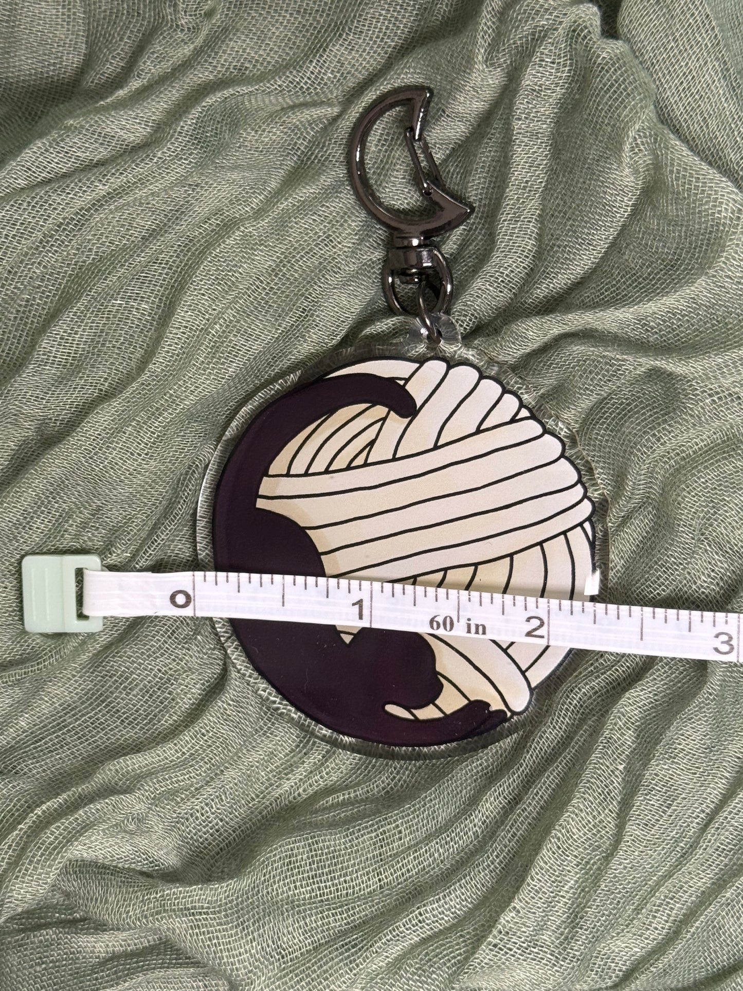 Cat moon keyring