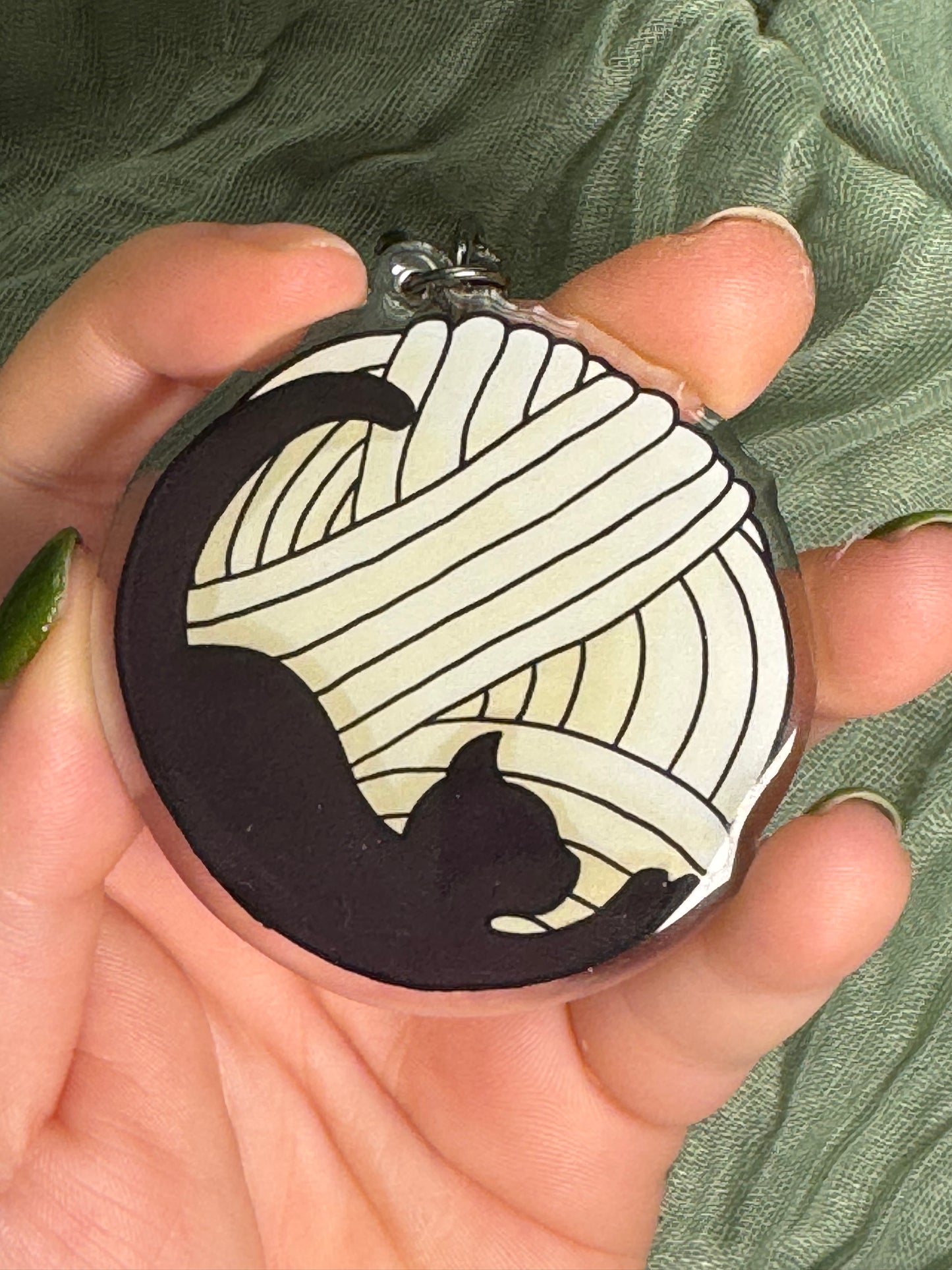 Cat moon keyring