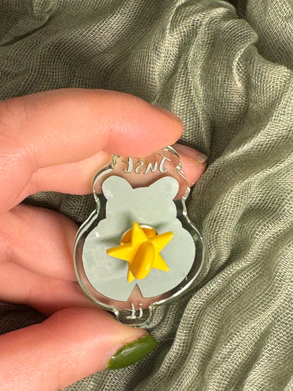 Frog it acrylic pin