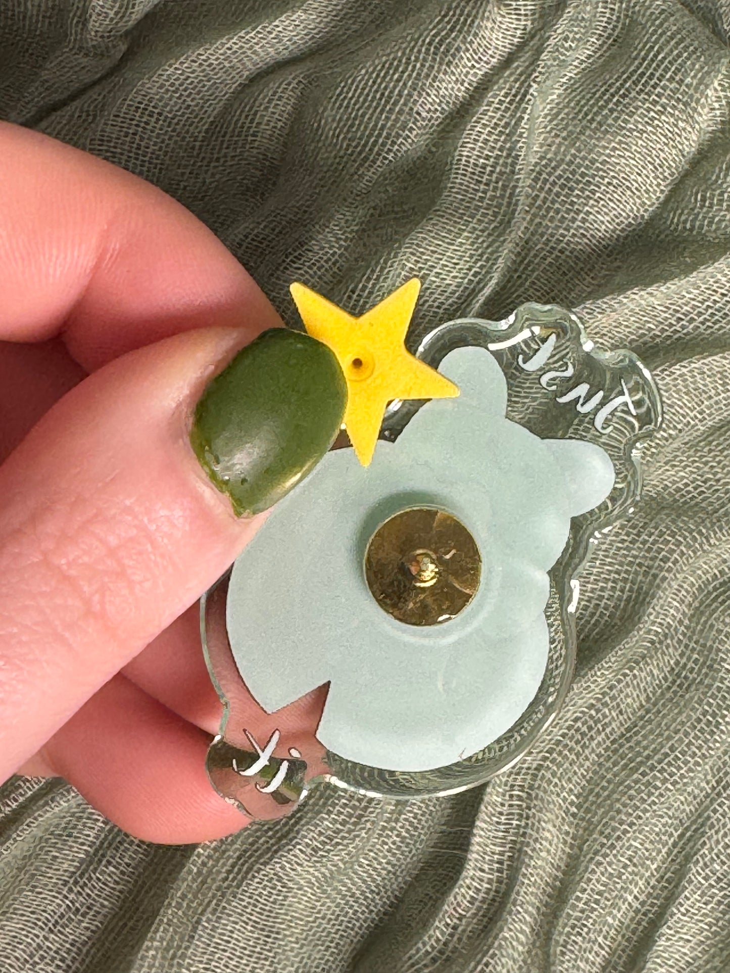 Frog it acrylic pin