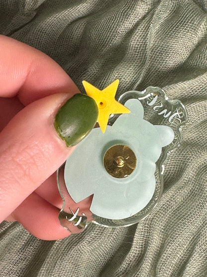 Frog it acrylic pin