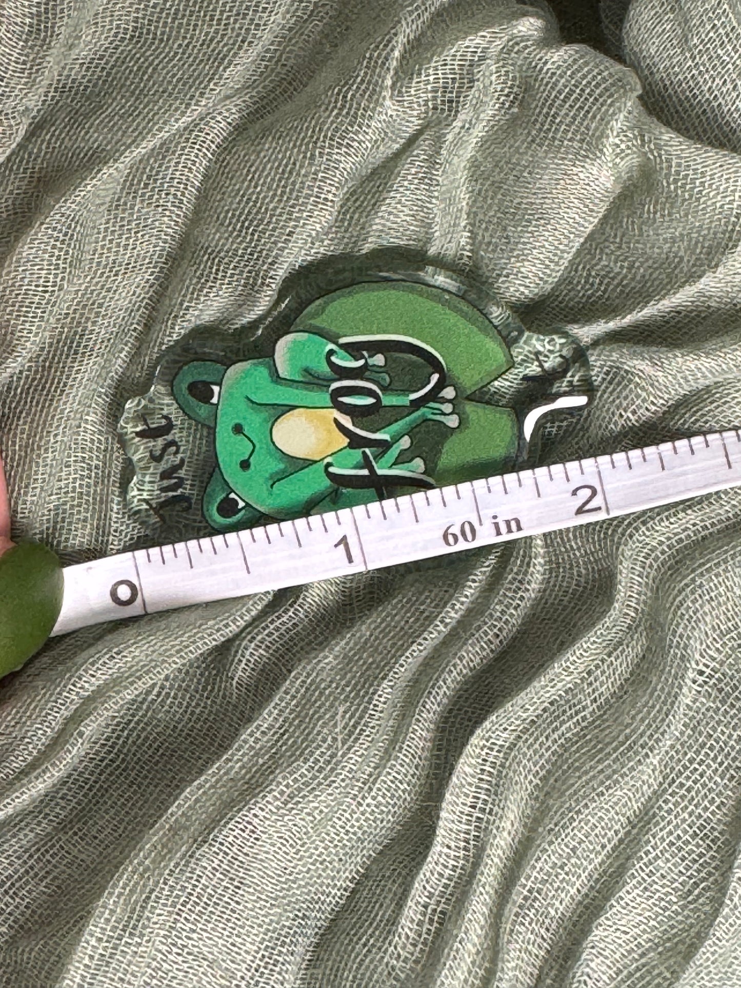 Frog it acrylic pin