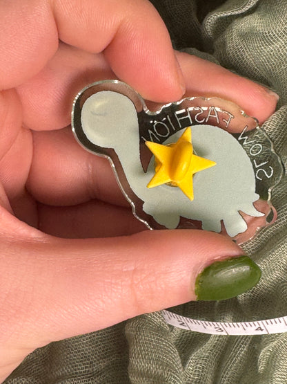 Slow fashion acrylic pin