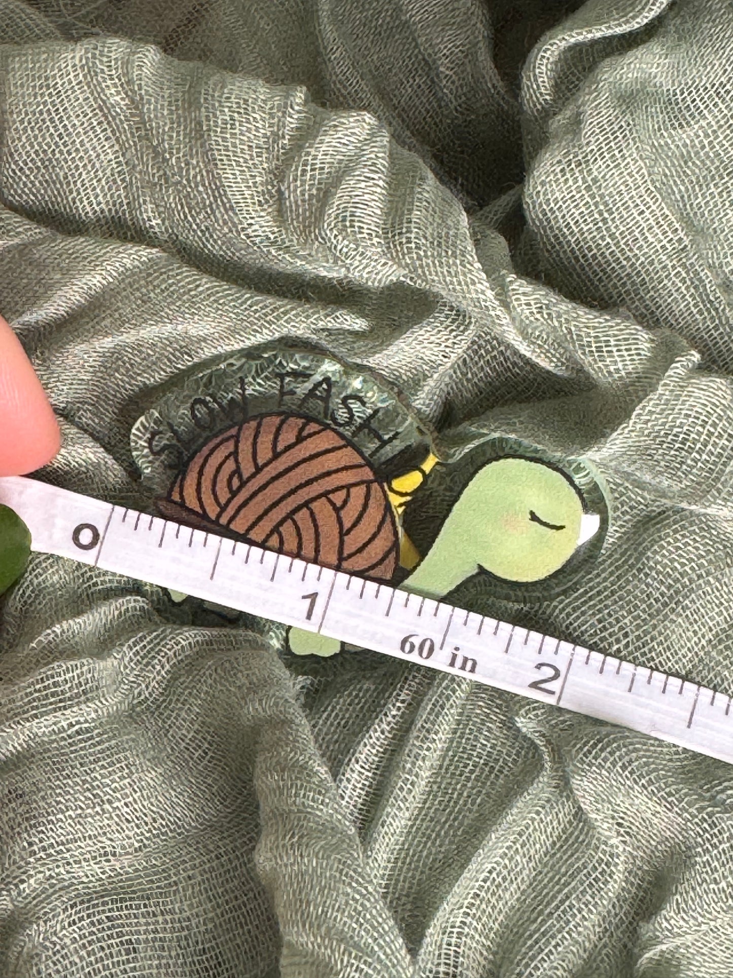 Slow fashion acrylic pin
