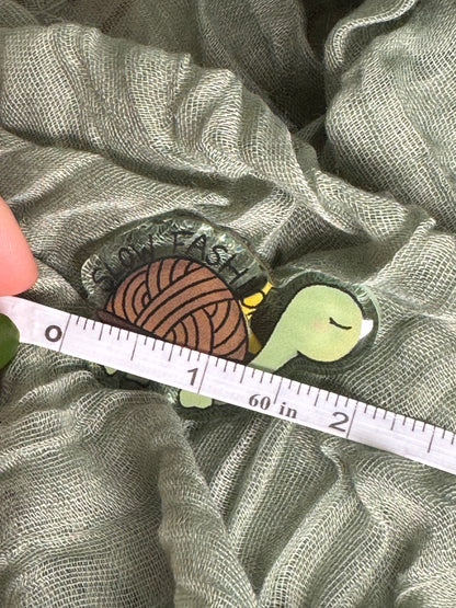 Slow fashion acrylic pin