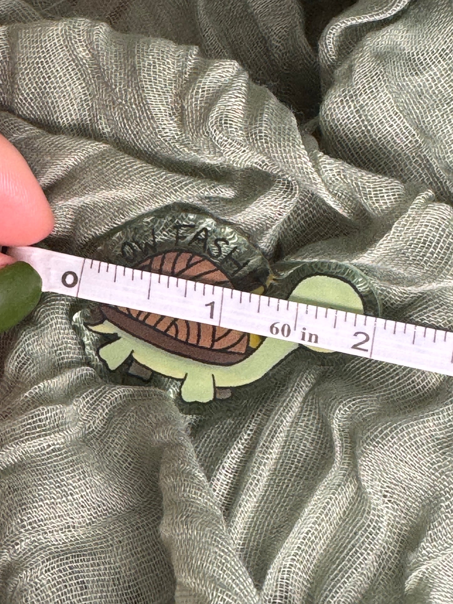 Slow fashion acrylic pin