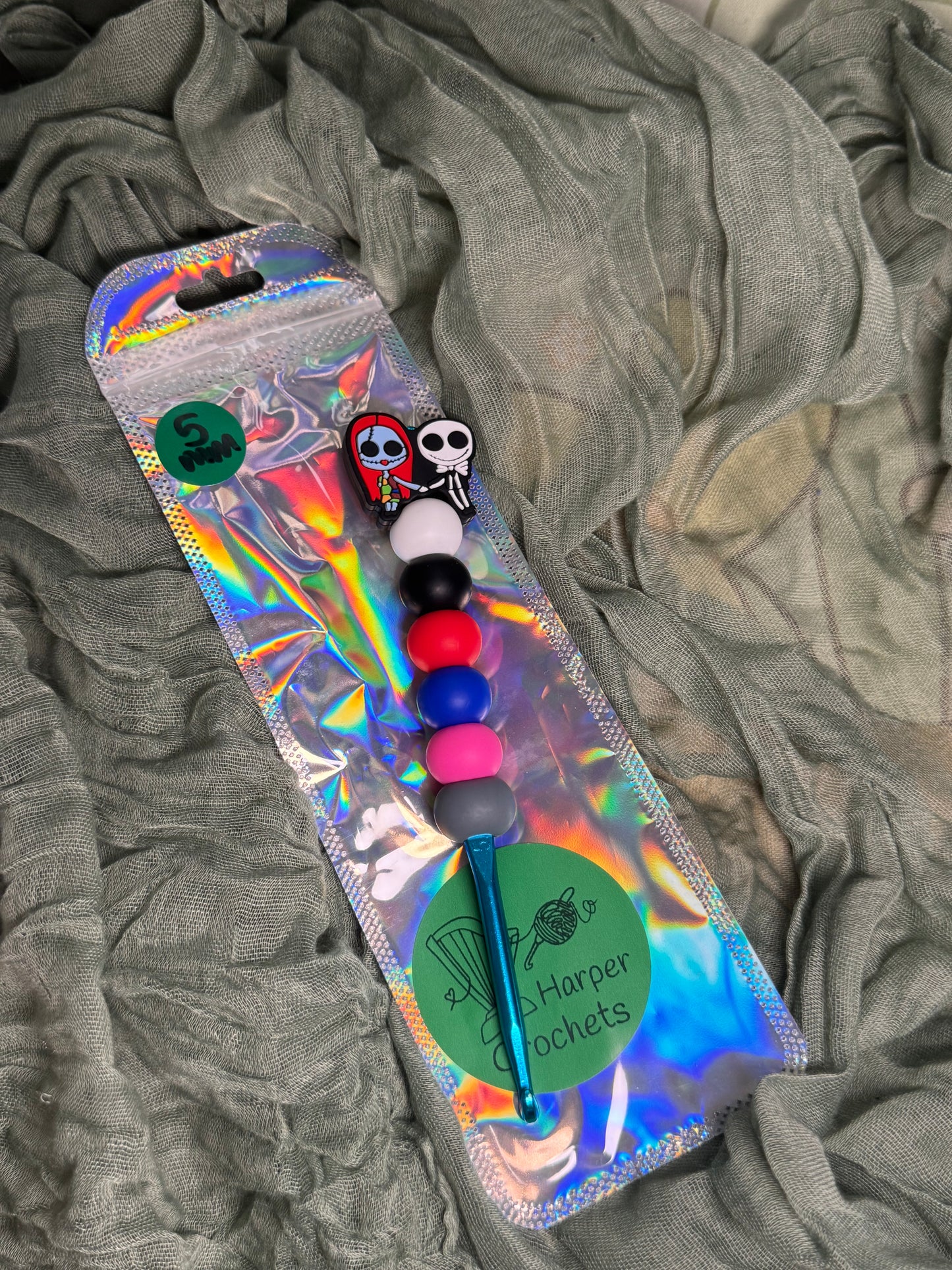 Jack & Sally 5mm beaded crochet hook