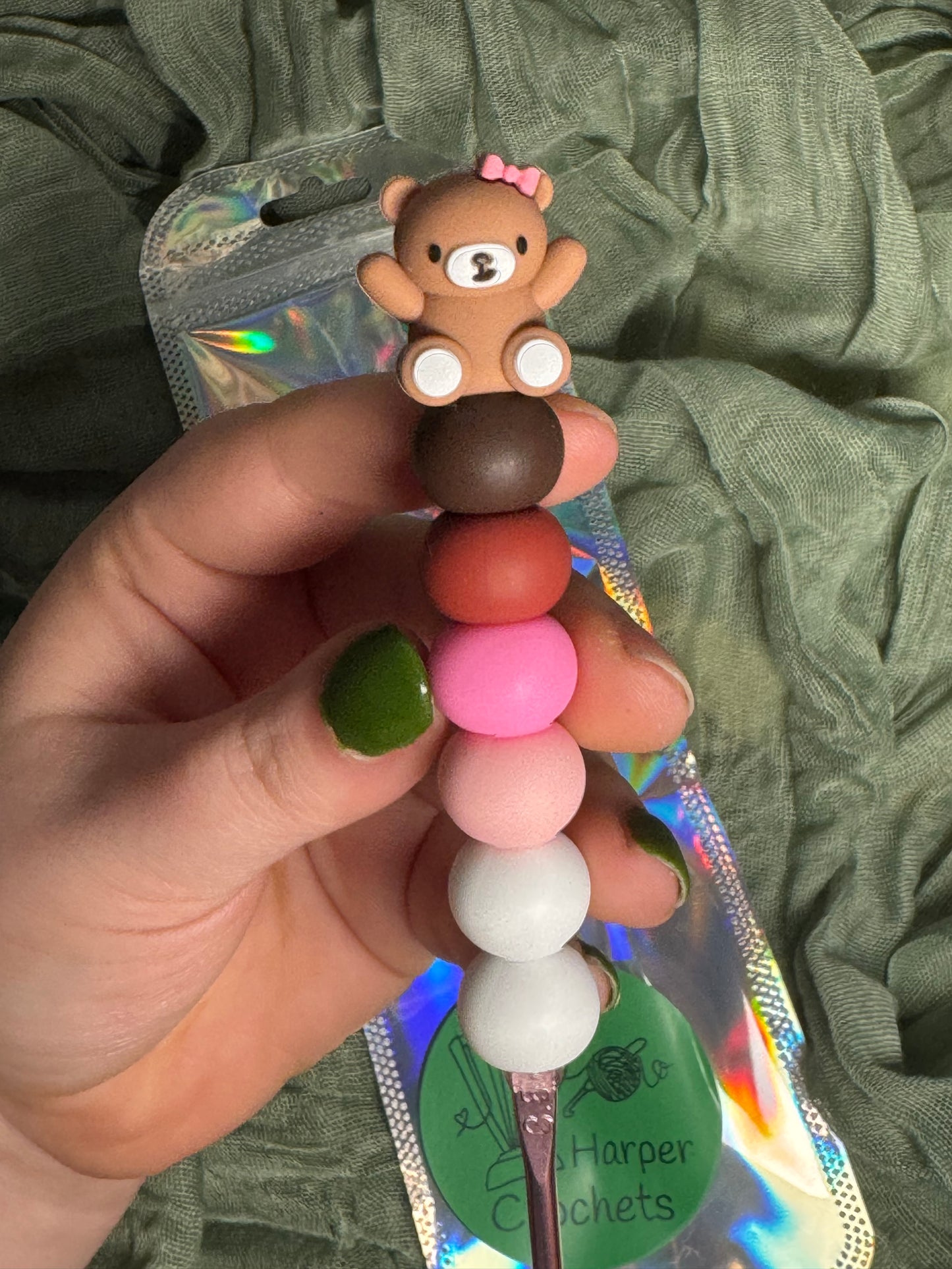 Teddy bear 3.5mm beaded crochet hook