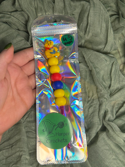 Pooh bear 4.5mm beaded crochet hook