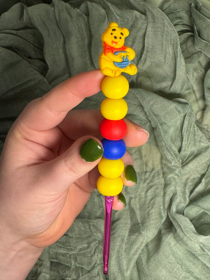 Pooh bear 4.5mm beaded crochet hook