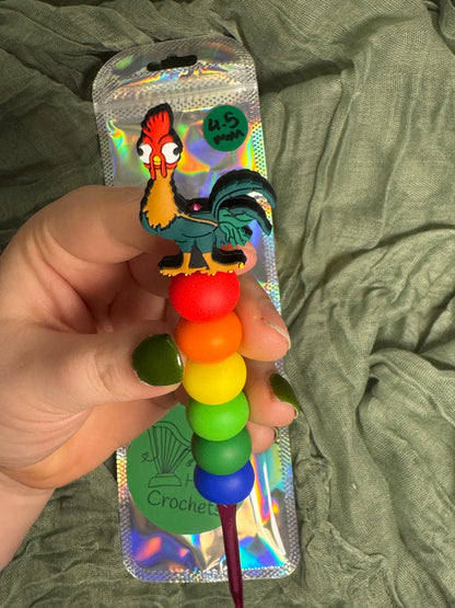 Sill rooster hei hei 4.5mm beaded crochet hook