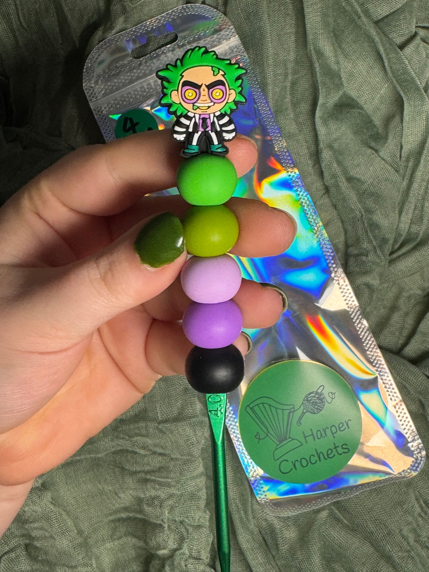 Beetle juice 4mm beaded crochet hook