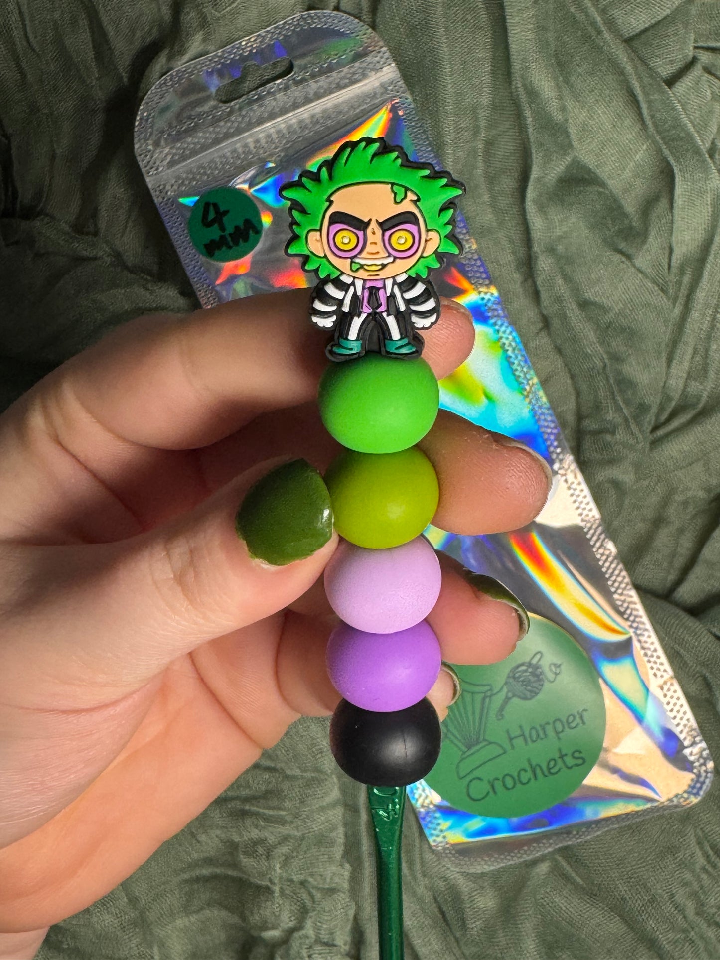 Beetle juice 4mm beaded crochet hook