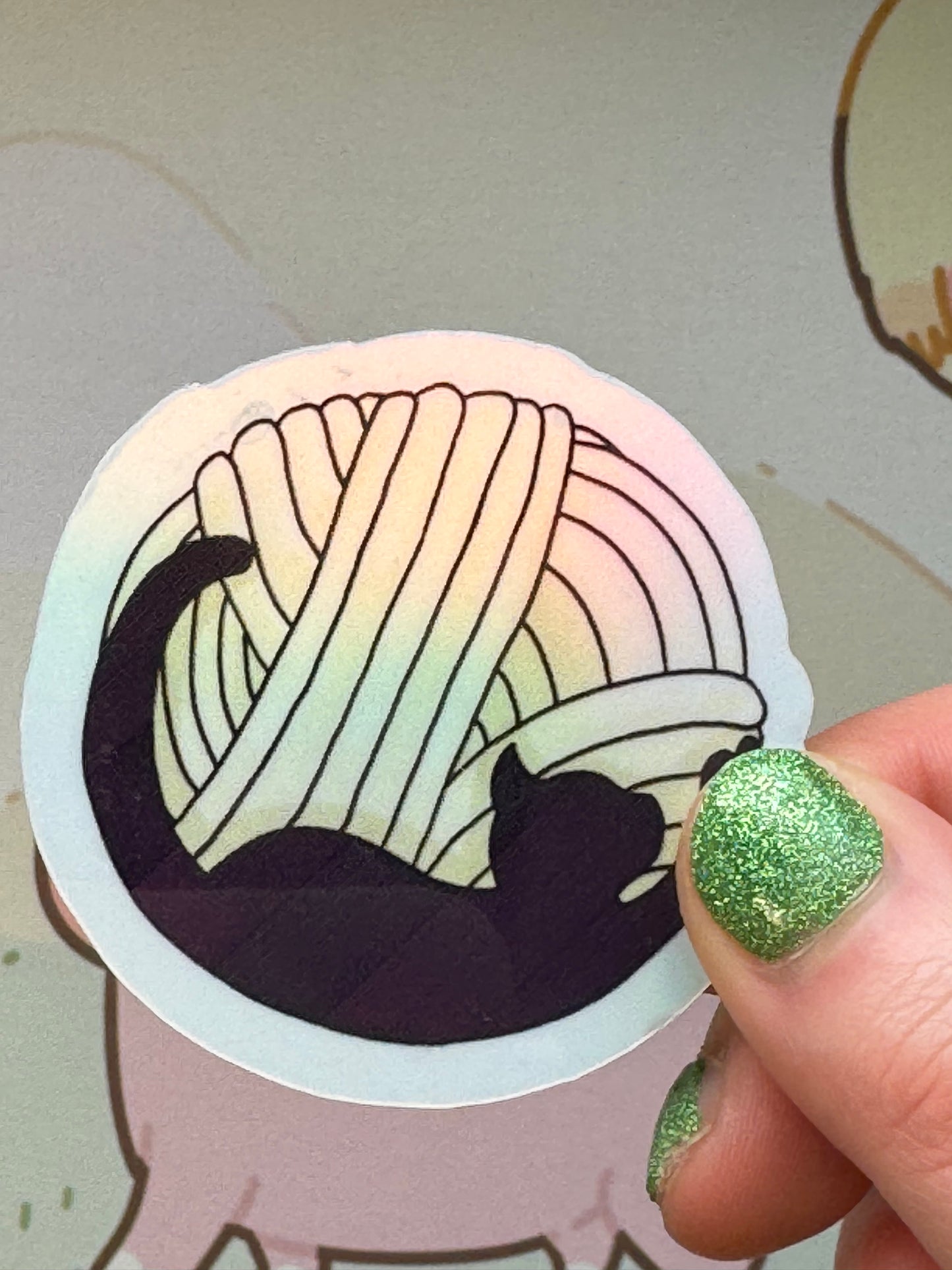 Cat moon sticker