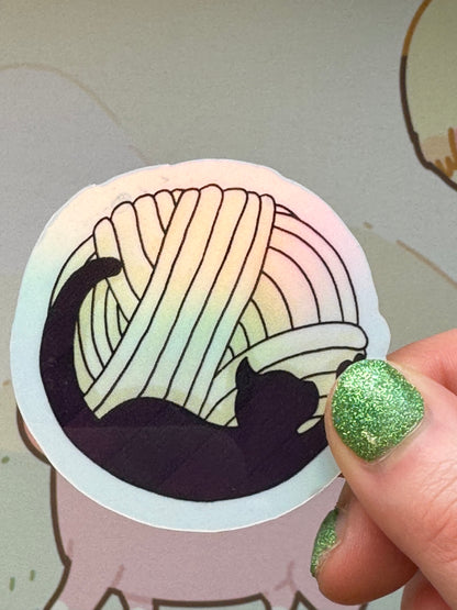 Cat moon sticker