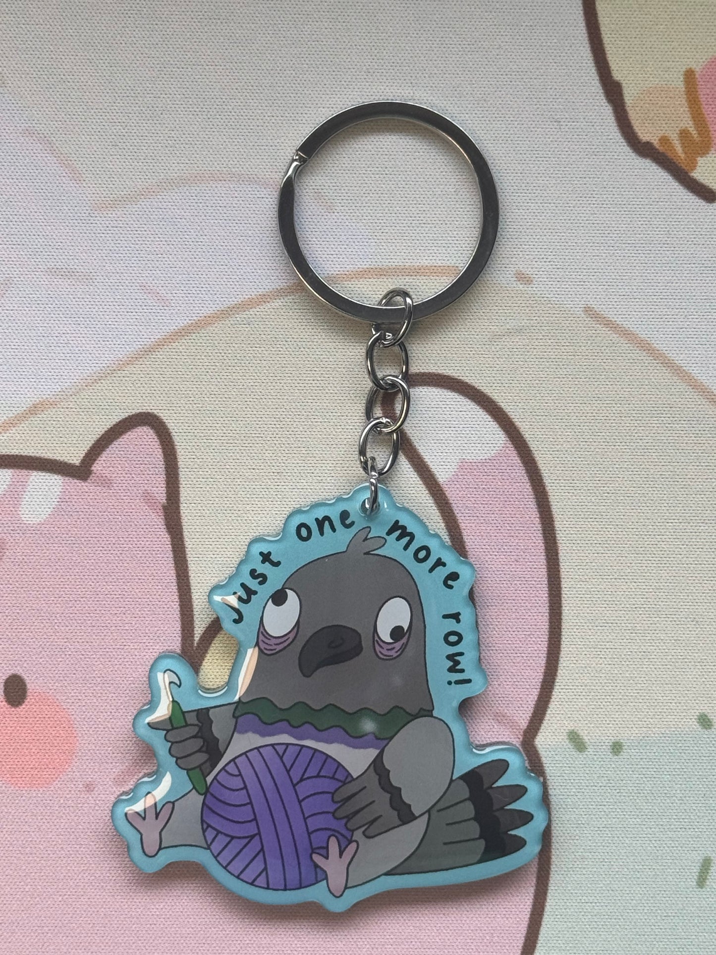 Pigeon keyring- Just one more row