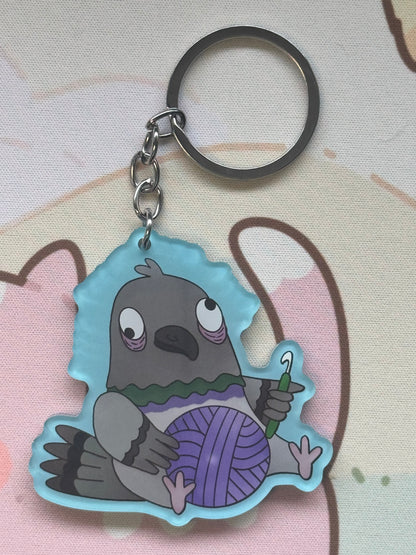 Pigeon keyring- Just one more row