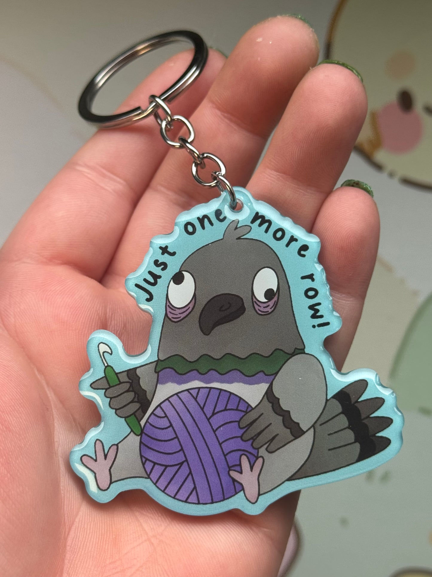 Pigeon keyring- Just one more row