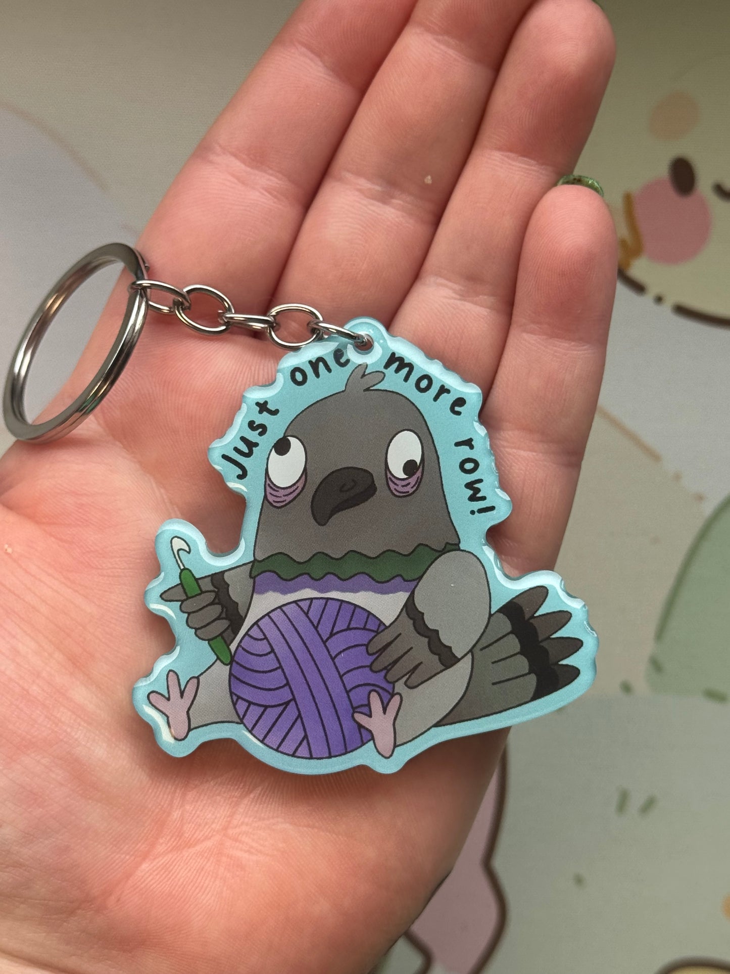 Pigeon keyring- Just one more row