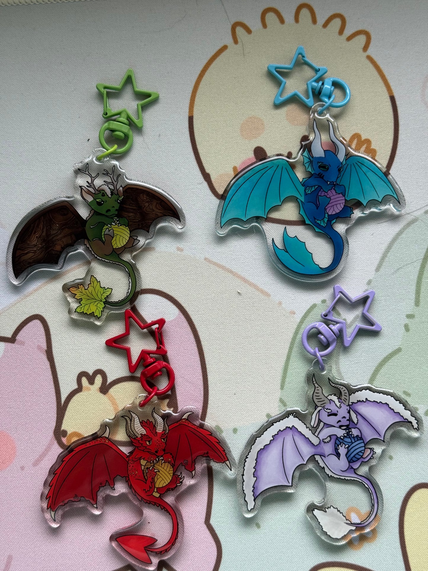 Full SET dragon keyrings- 4 designs