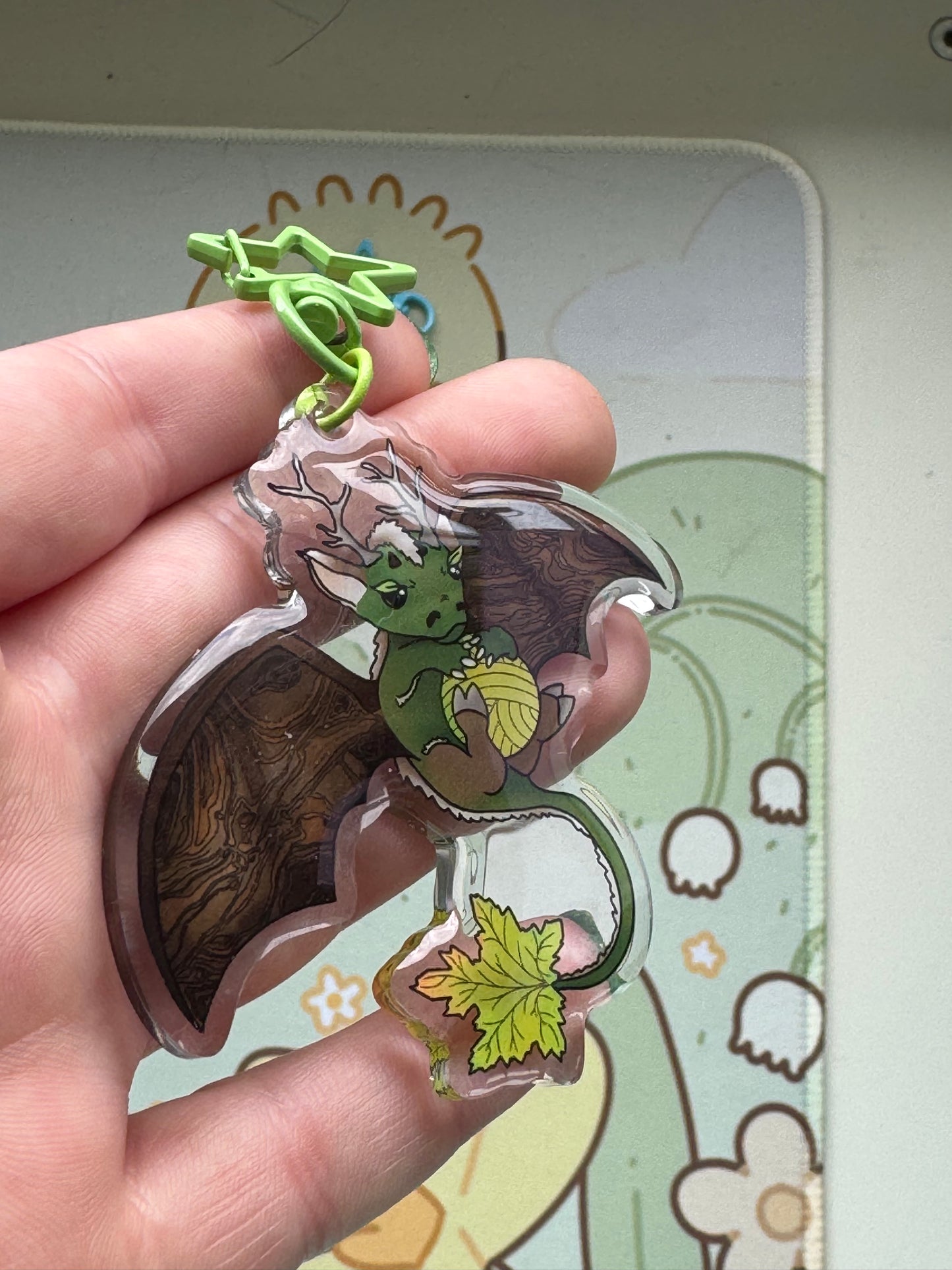 Green woodsy dragon keyring- Set04